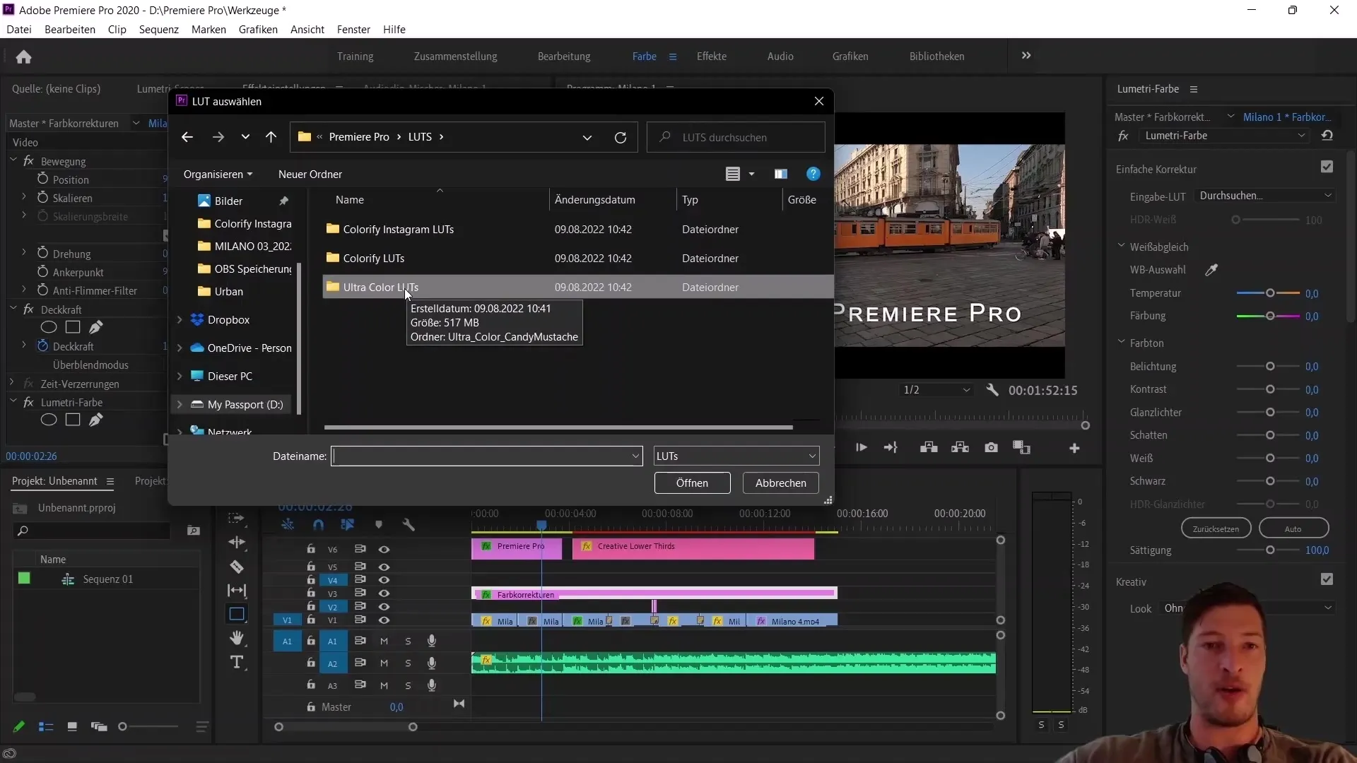 Montage vidéo : utiliser correctement les graphiques essentiels et les LUTs dans Premiere Pro