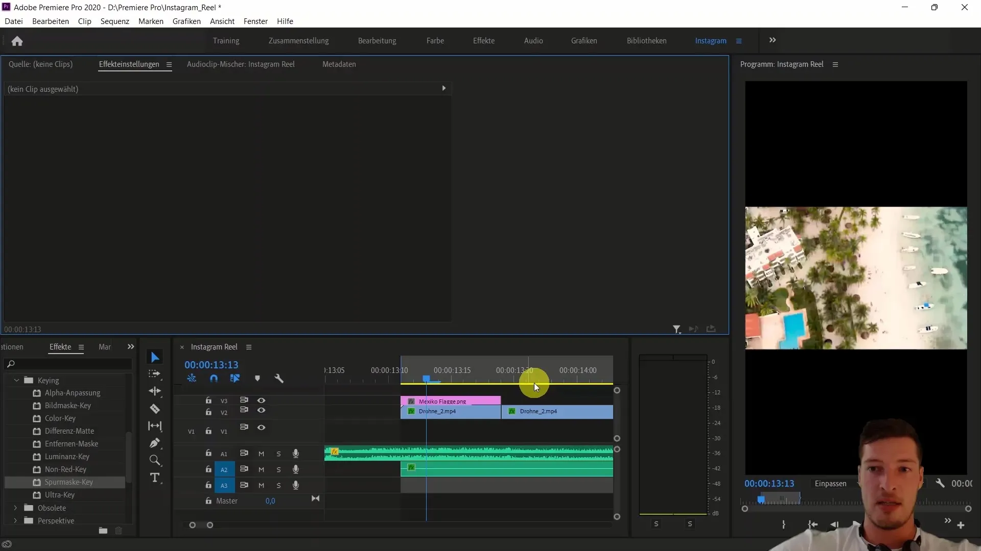 Edición de vídeo con Adobe Premiere Pro: Insertar la bandera mexicana y utilizar el efecto de track matte