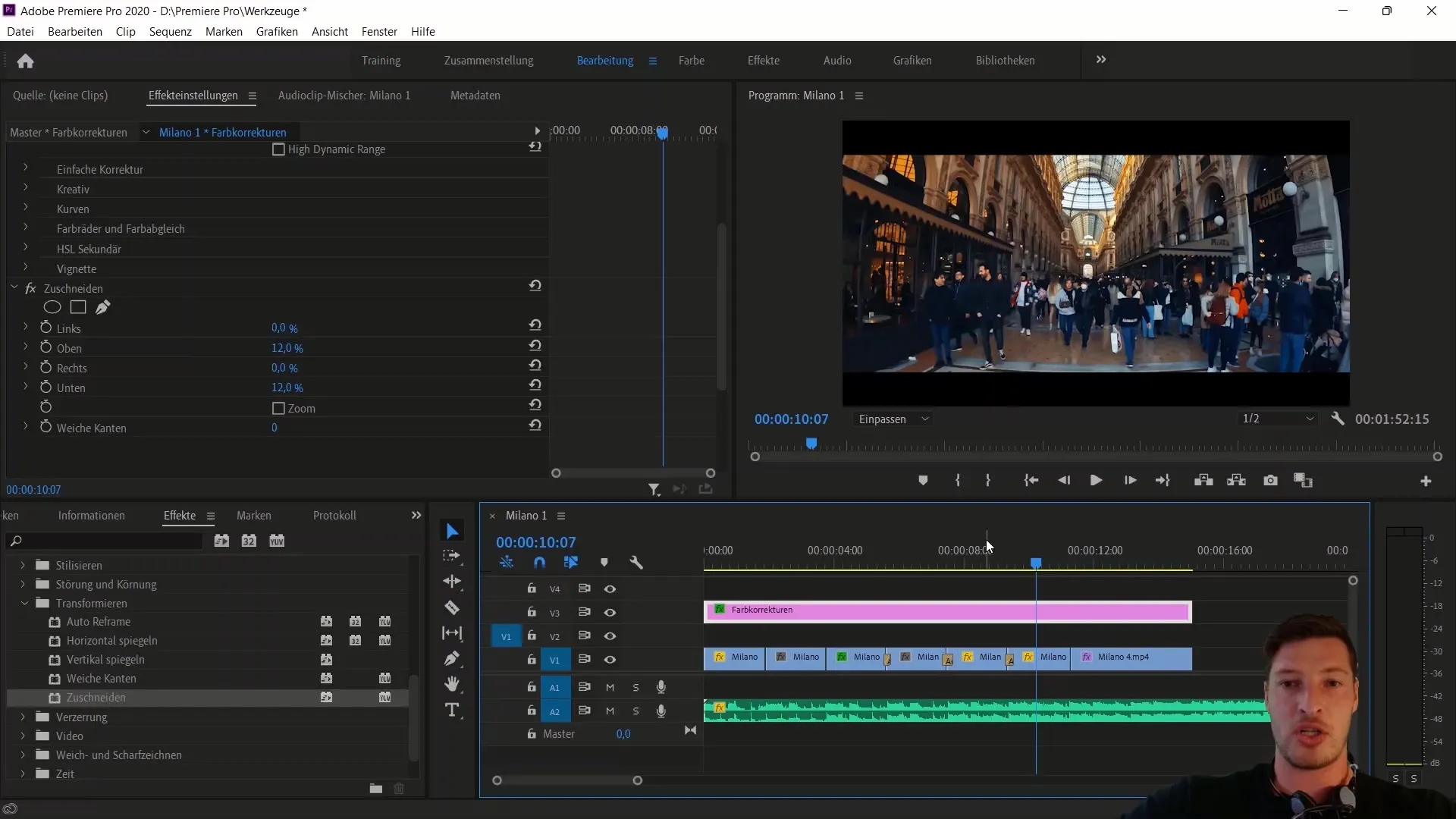 Penggunaan tingkat pengaturan dalam Adobe Premiere Pro CC