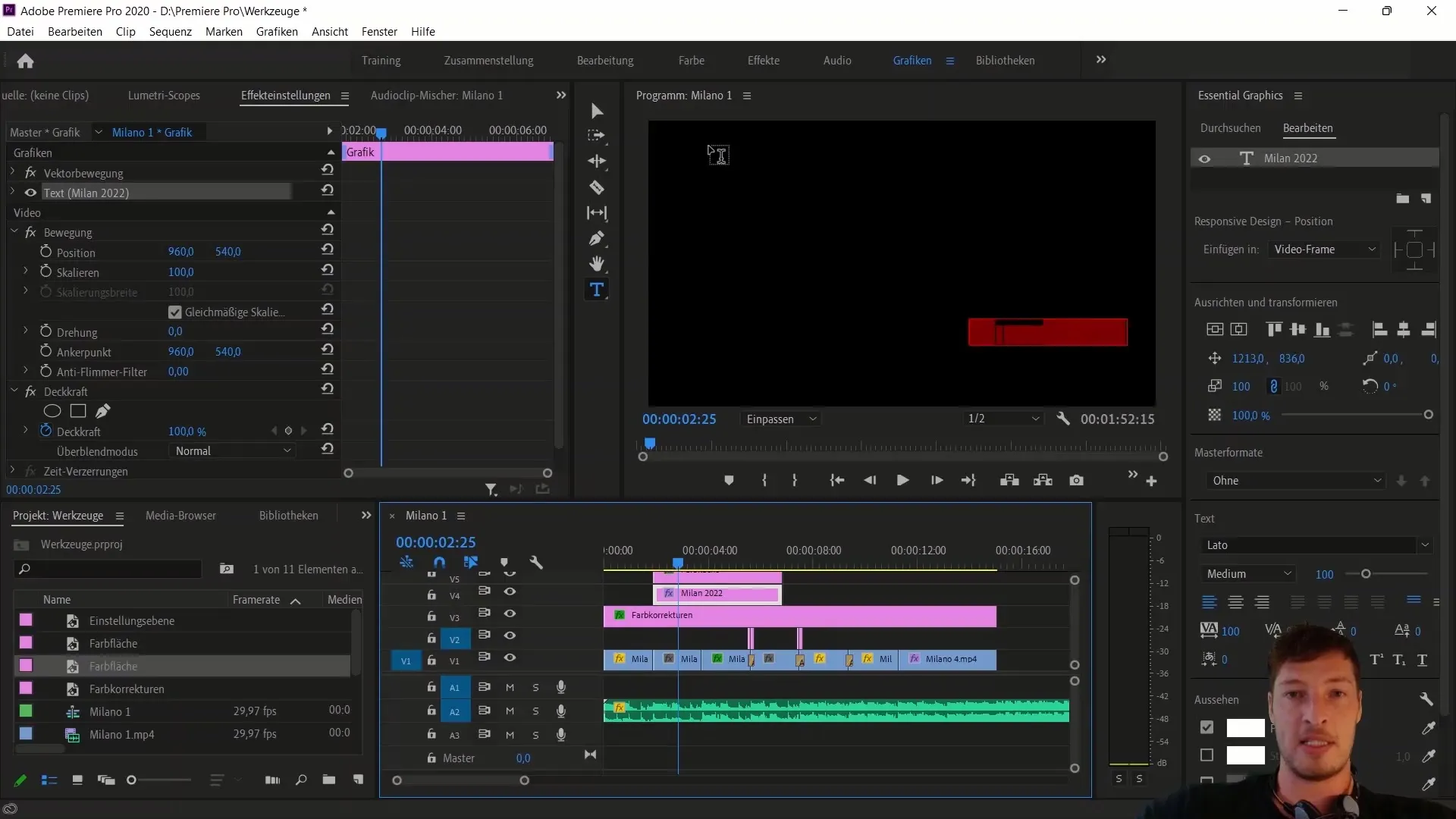 Professionell textanimationer med Adobe Premiere Pro CC