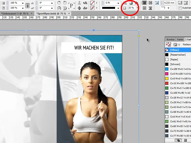 Diseño de folletos en formato plegable con el ejemplo de un estudio deportivo/de fitness - Parte 2