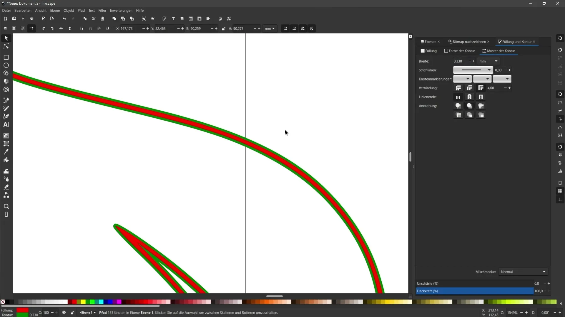 Anleitung zur Vektorisierung von PNG-Bildern in Inkscape: Einmaliger Scan