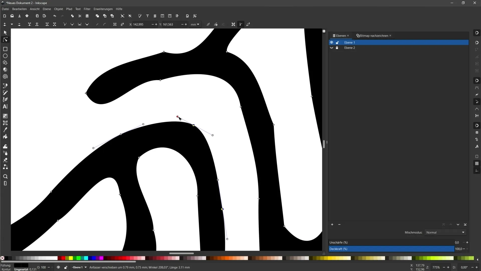 Vectorizing in Inkscape: Optimizing and adjusting results