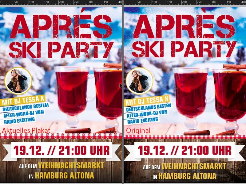 Projektowanie plakatu formatu DIN A2 jednostronnie drukowanego - Après-Ski-Party.