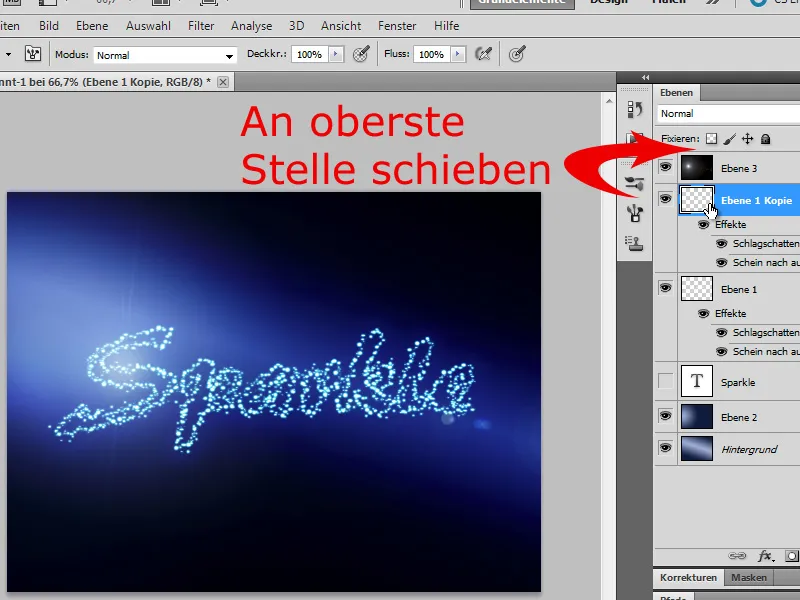 Glitzertext erstellen