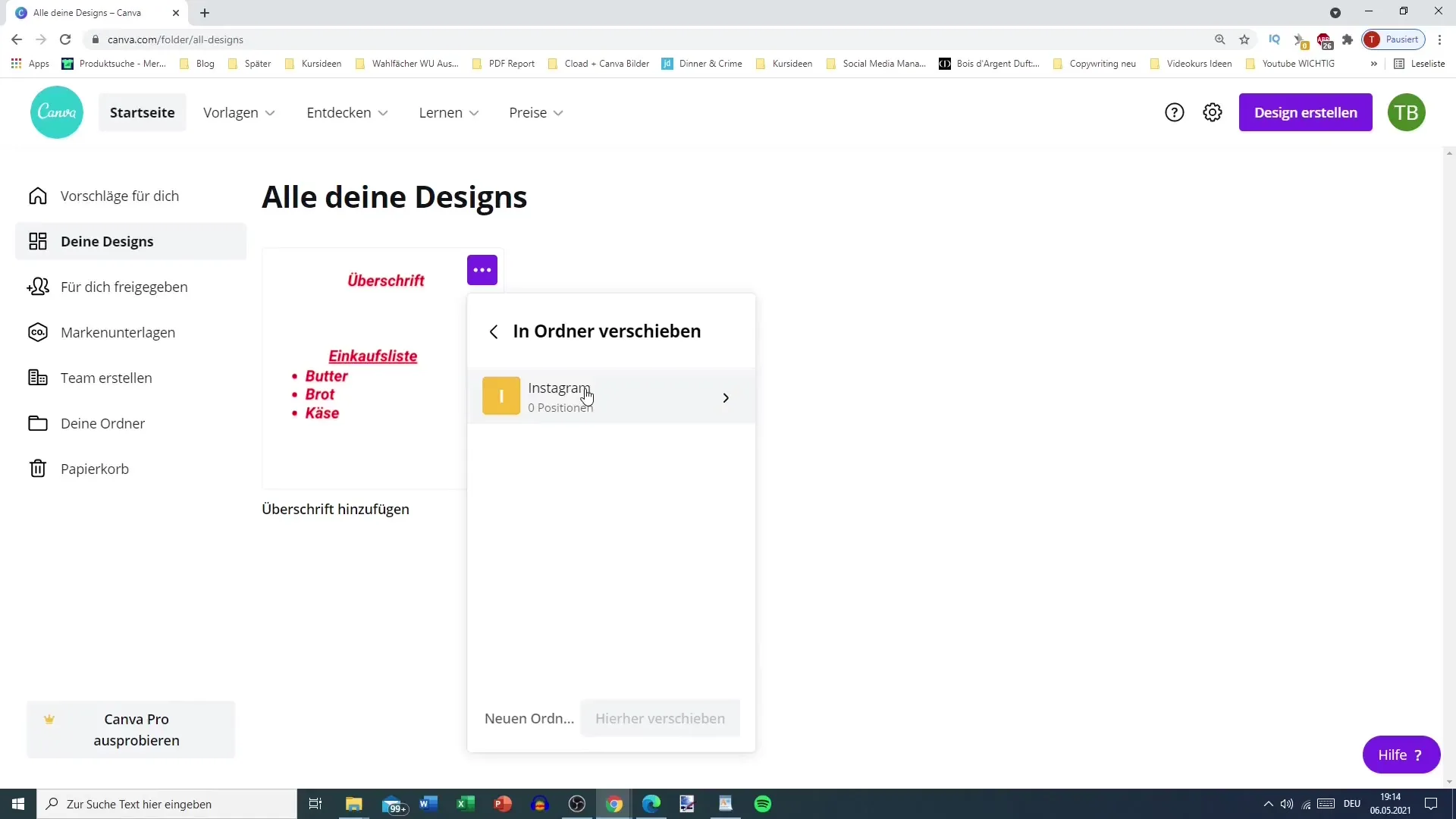 Sistema de pastas eficaz no Canva para otimizar o marketing de conteúdos