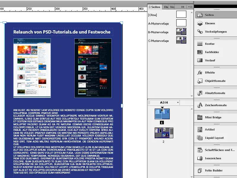 Das Seitenwerkzeug in InDesign