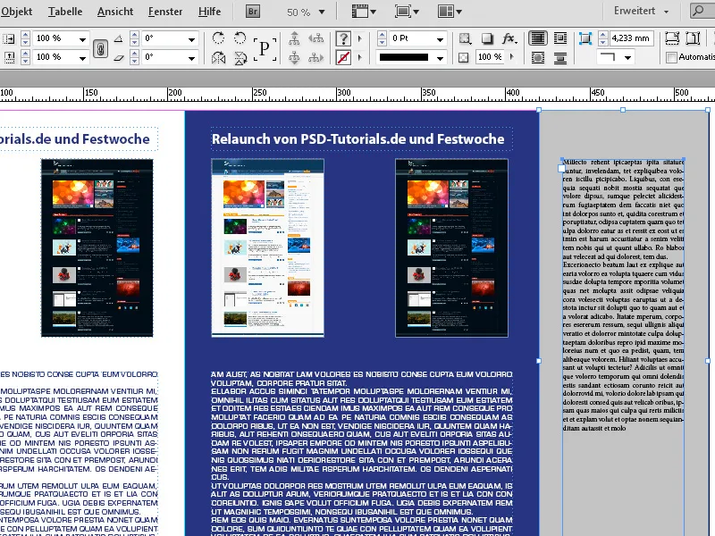 Orodje za strani v programu InDesign