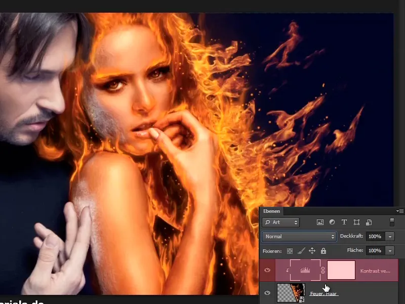 Photoshop-Composing - Feuer und Eis - Teil 07: Echtes Feuer im Bild platzieren