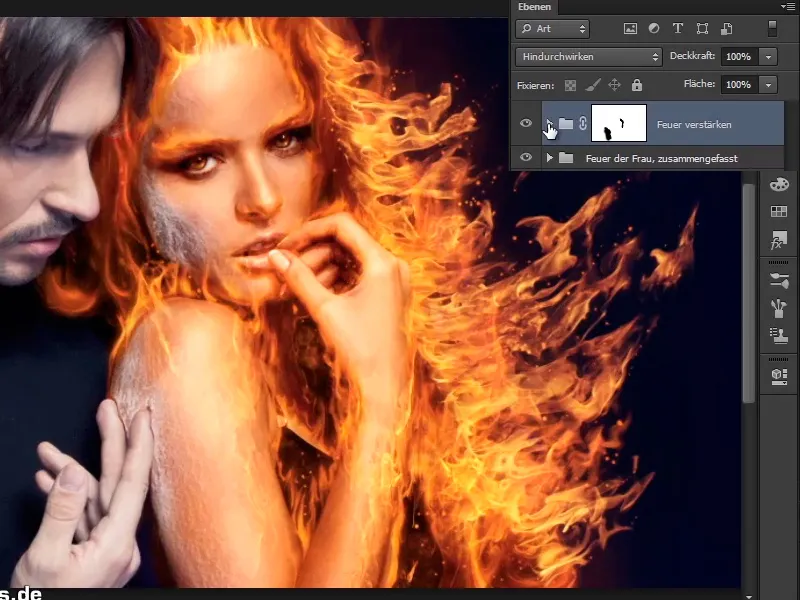 Montage Photoshop - Feu et Glace - Partie 07: Placer un vrai feu dans l'image