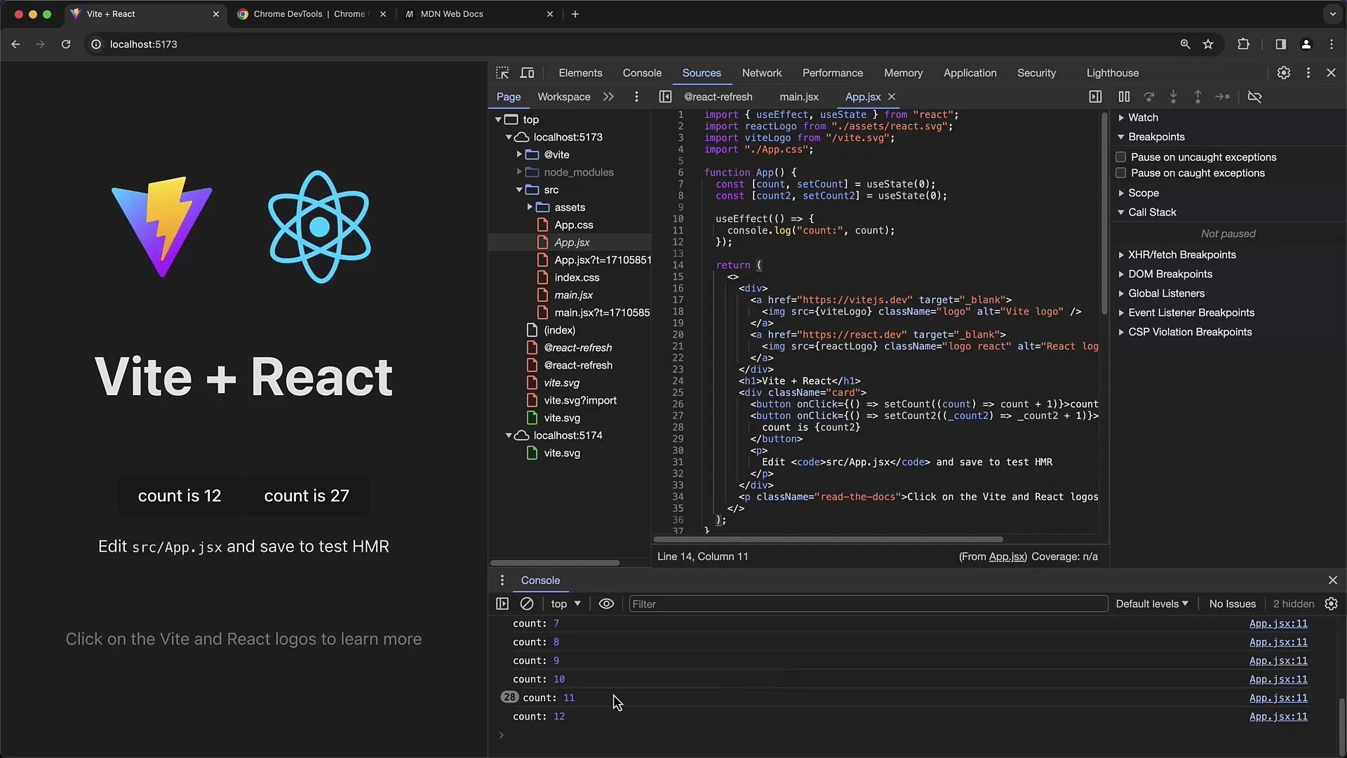 Débogage d'une application React avec les outils de développement Chrome