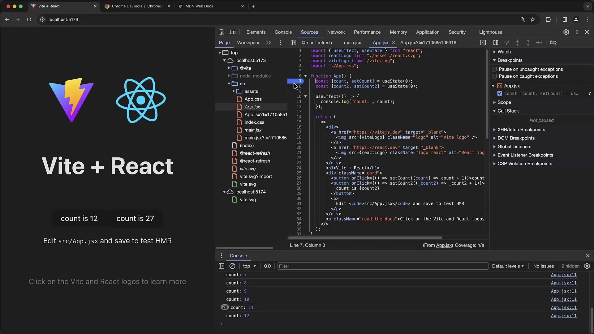 Débogage d'une application React avec les outils de développement Chrome