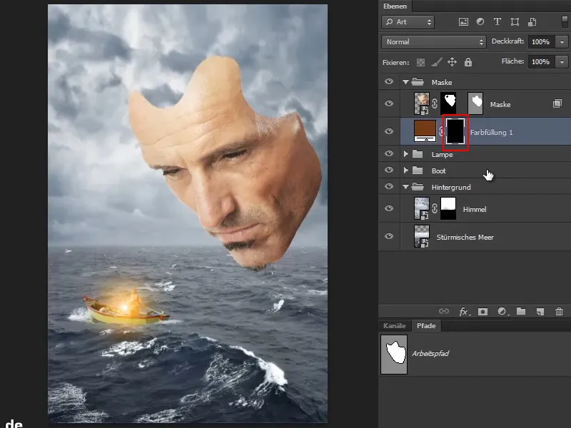 Photoshop composing - The oracle of the sea - Part 07: Adding depth to the mask