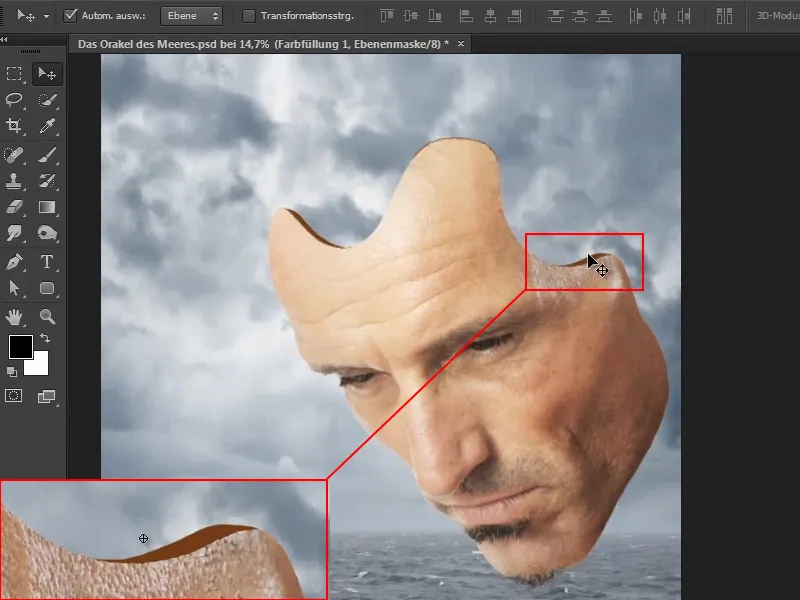 Photoshop composing - The oracle of the sea - Part 07: Adding depth to the mask