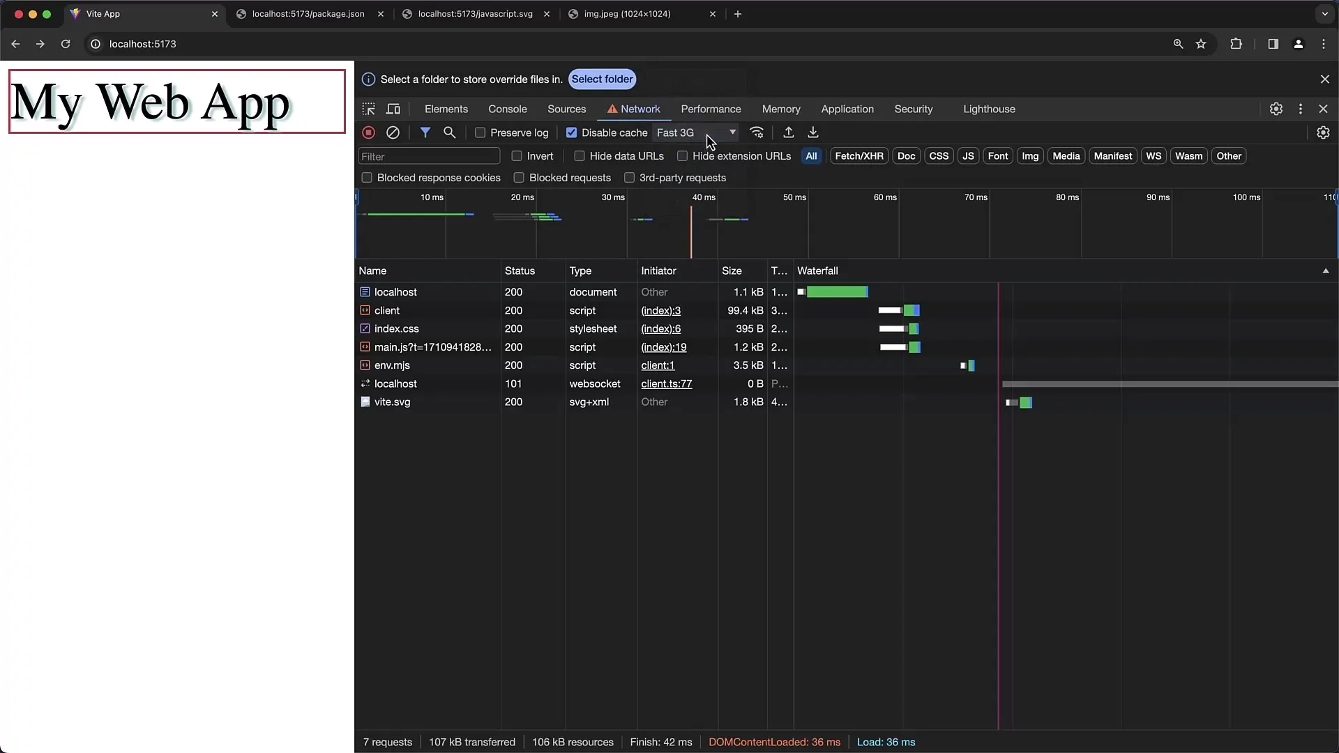 Ralentissement du réseau et analyse des en-têtes dans les outils de développement de Chrome