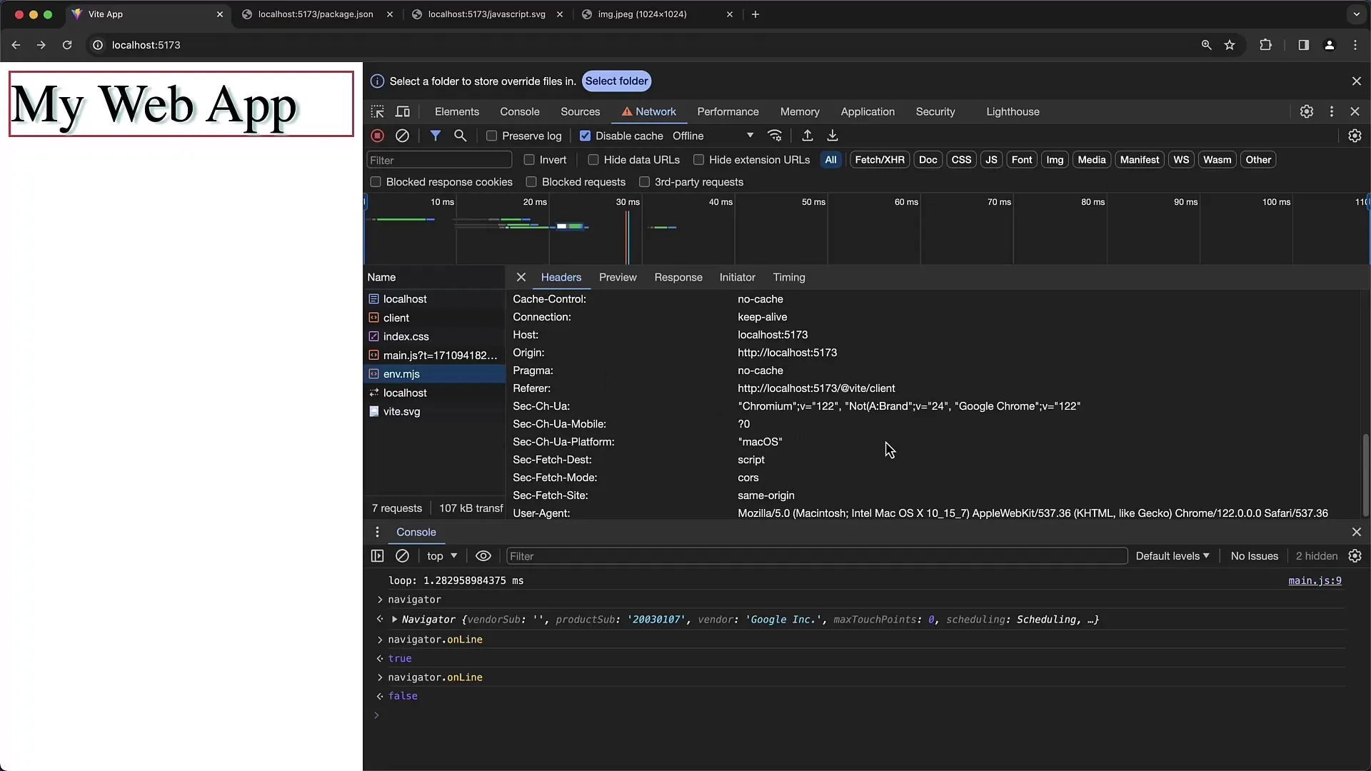 Ralentissement du réseau et analyse des en-têtes dans les outils de développement de Chrome