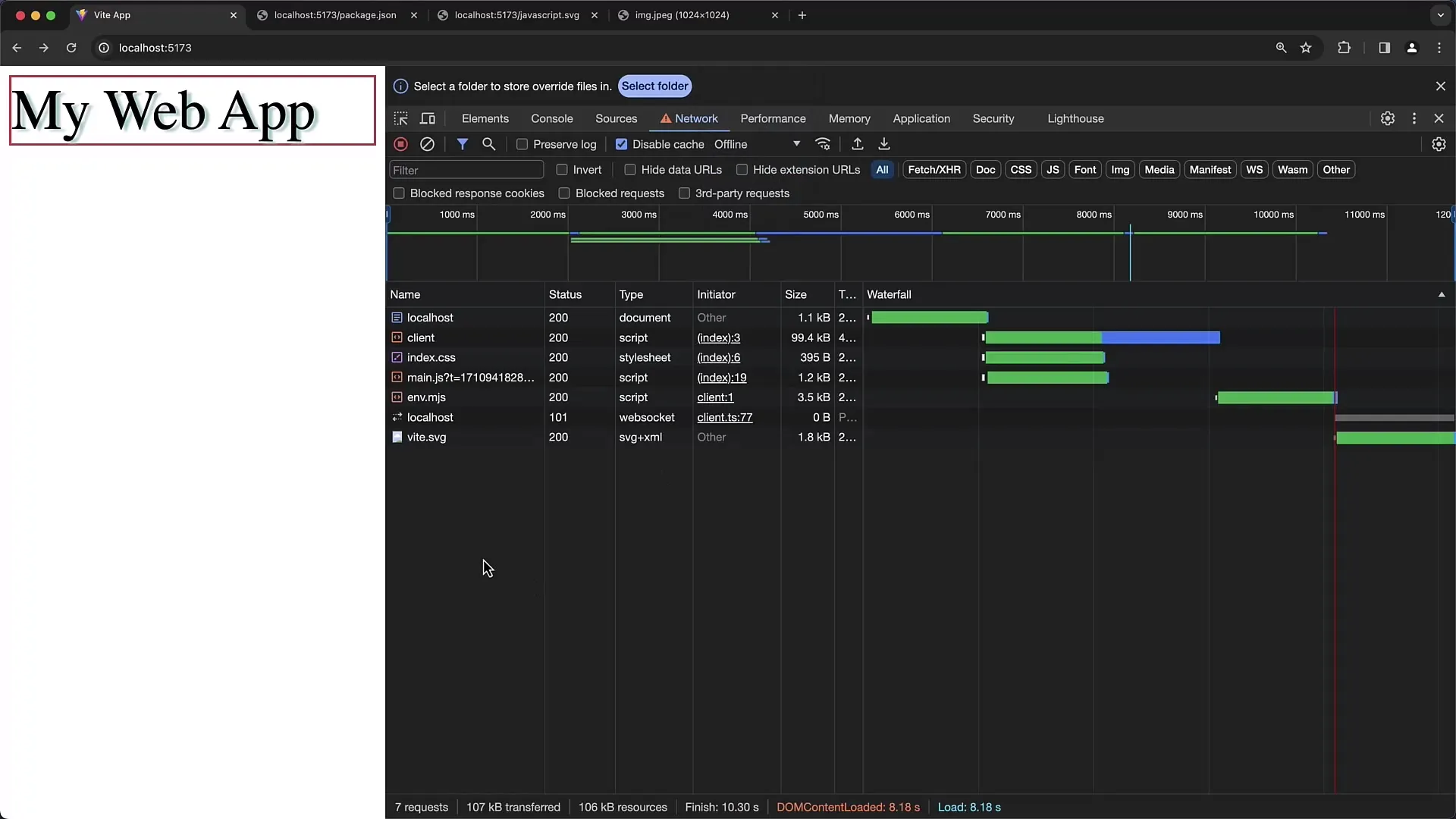 Ralentissement du réseau et analyse des en-têtes dans les outils de développement de Chrome