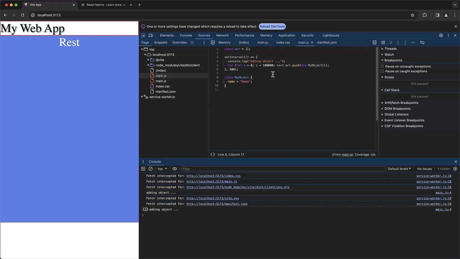 Optimálne nastavenia pre Chrome Developer Tools