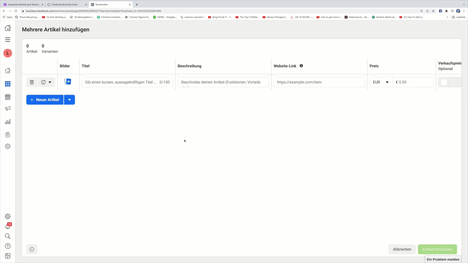 Adicionar artigos no Commerce Manager: Um guia passo a passo