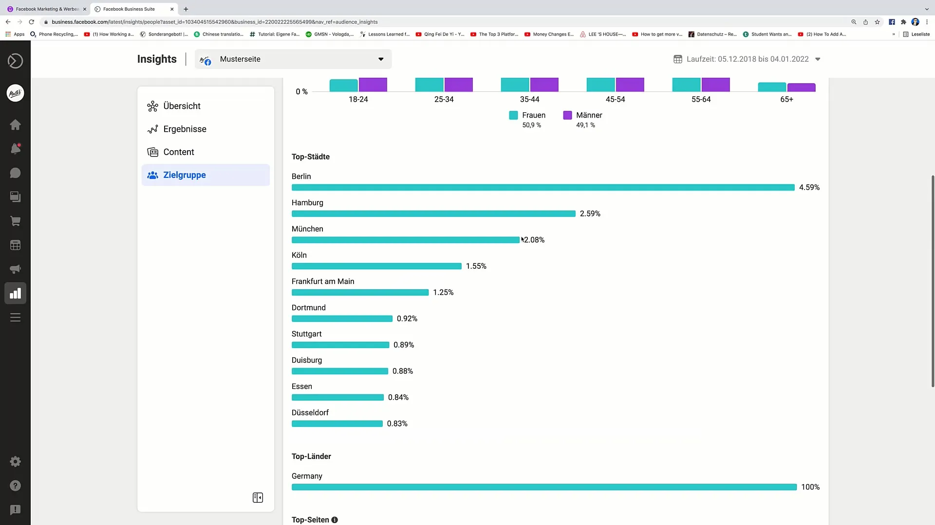 Målgruppeoptimering til Facebook-markedsføring med Audience Insights