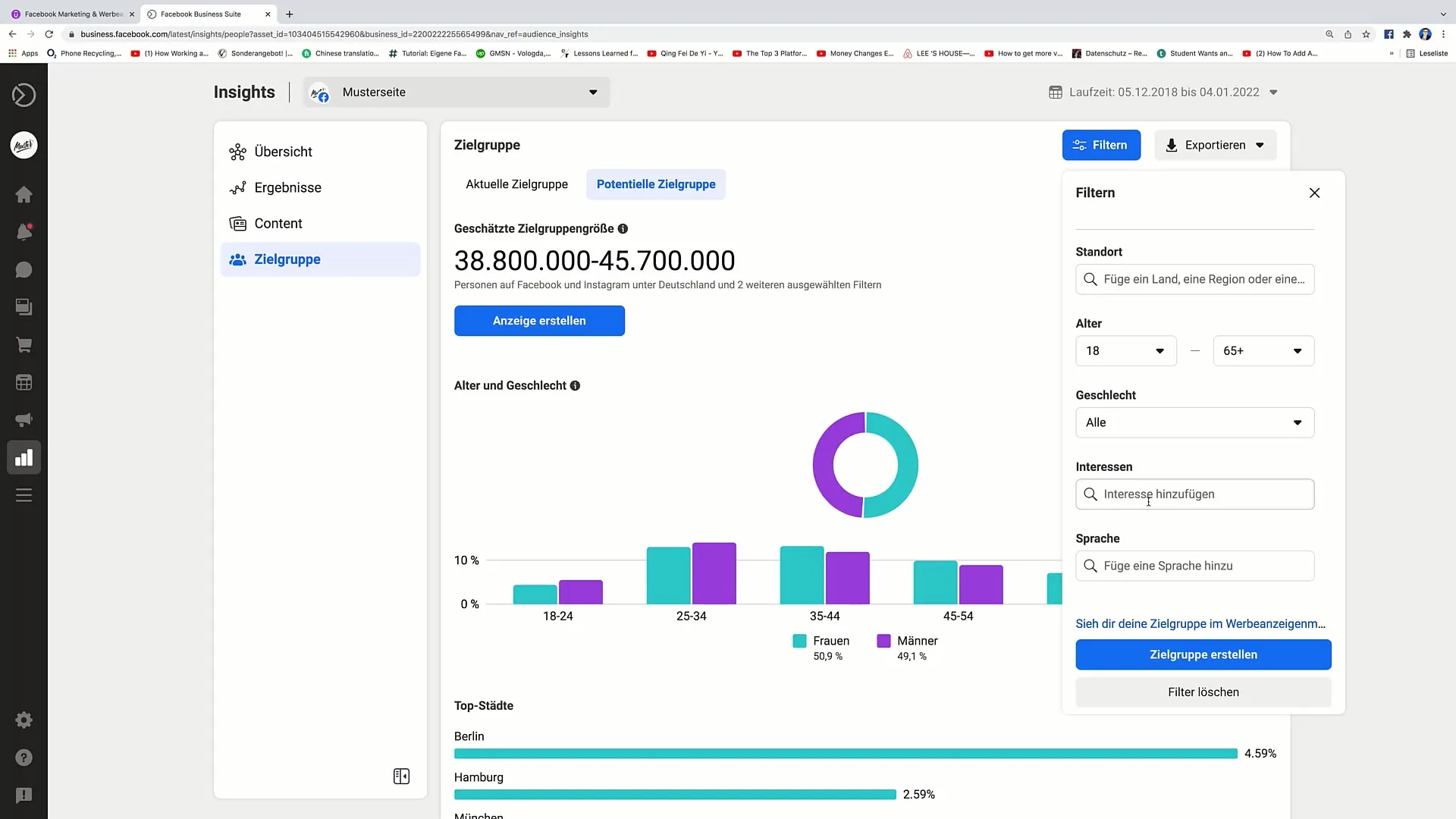 Tikslo grupių optimizavimas „Facebook“ rinkodarbo tikslams naudojant auditorijos įžvalgas