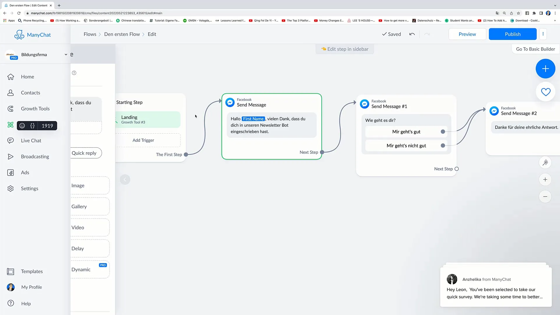 Successfully implement personalizations in Flow messages