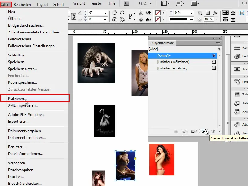 Astuces et conseils pour Adobe InDesign : Placer immédiatement des images avec un format d'objet - astuce secrète