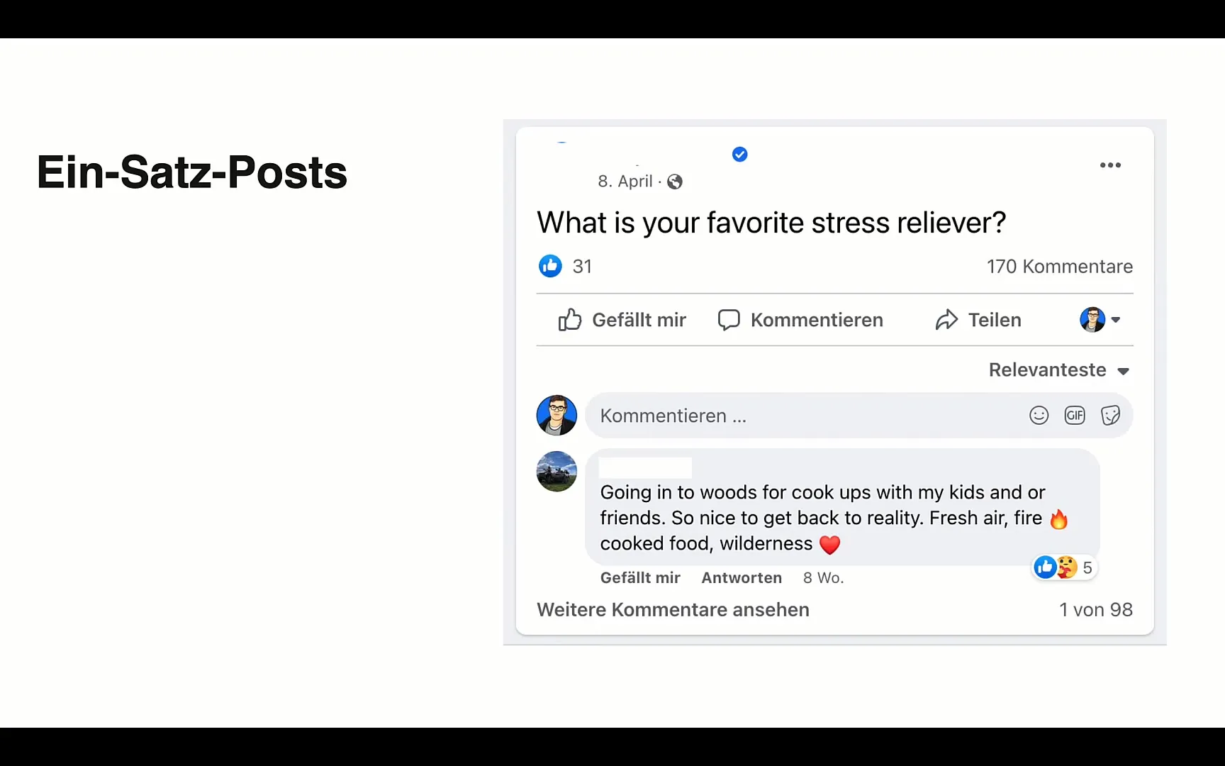 Increase the reach of your Facebook page with one-sentence posts