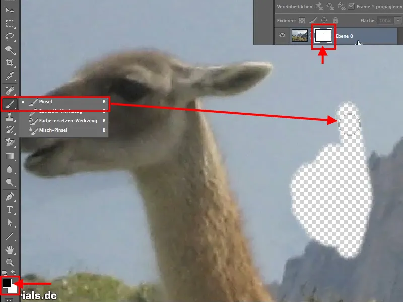 Freistellen mit dem Pinselwerkzeug