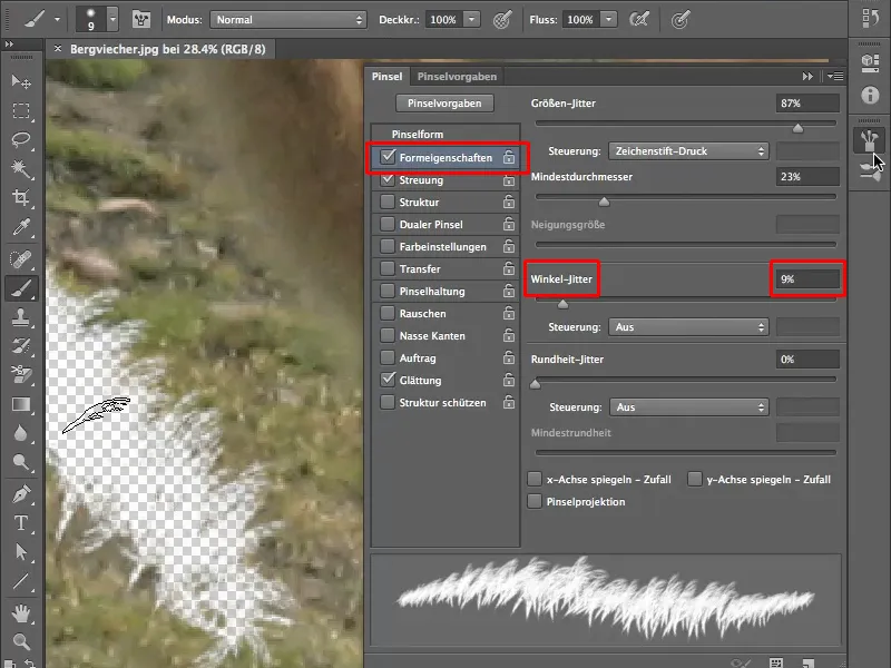 Freistellen mit dem Pinselwerkzeug