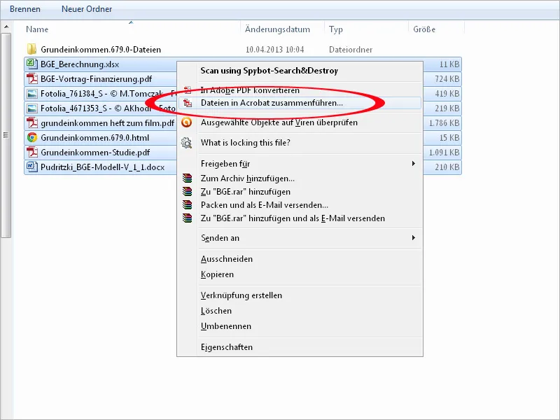 Sammanfoga filer med Acrobat.