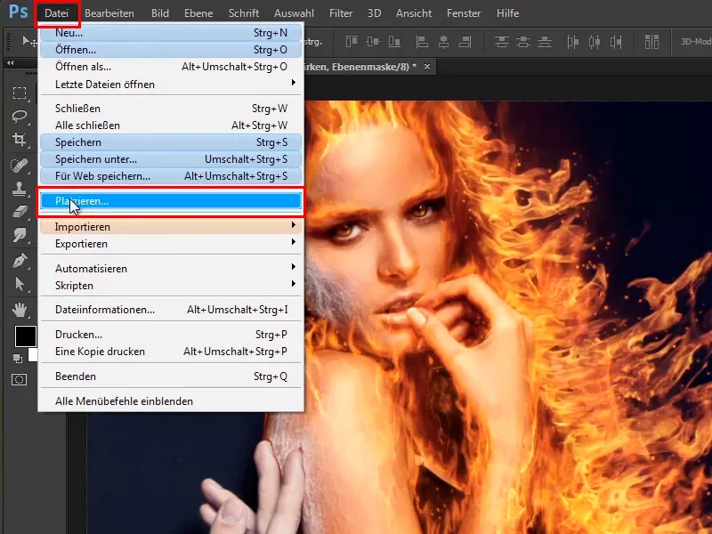 Photoshop-Composing - Api dan Es - Bagian 08: Di mana ada api, di situ ada asap.