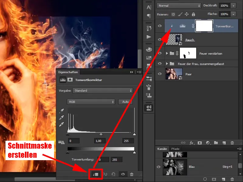 Photoshop-Composing - Feu et Glace - Partie 08: Où il y a du feu, il y a de la fumée