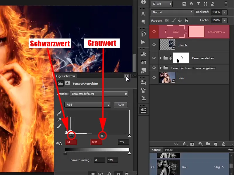 Montage Photoshop - Feu et Glace - Partie 08: Où il y a du feu, il y a aussi de la fumée