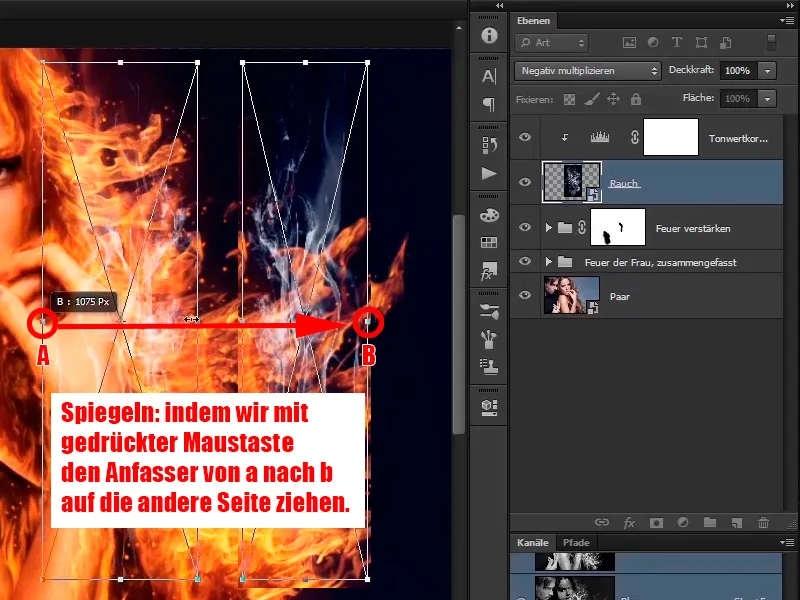 Photoshop oluşturması - Ateş ve Buz - Bölüm 08: Wo Feuer ist, da ist auch Rauch.