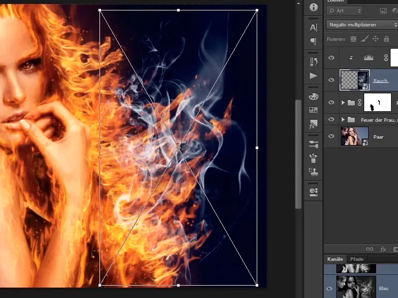 Composición en Photoshop - Fuego y hielo - Parte 08: Donde hay fuego, hay humo