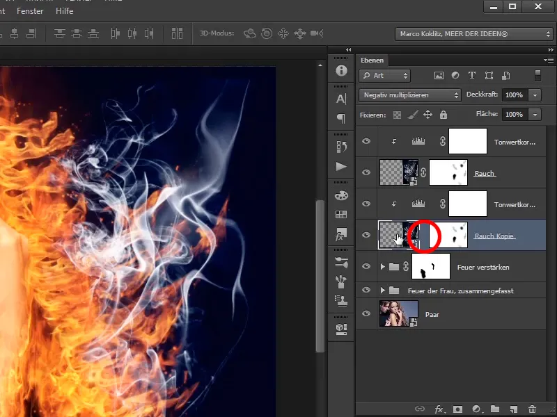 Photoshop-Composing - Feu et Glace - Partie 08: Où il y a du feu, il y a aussi de la fumée