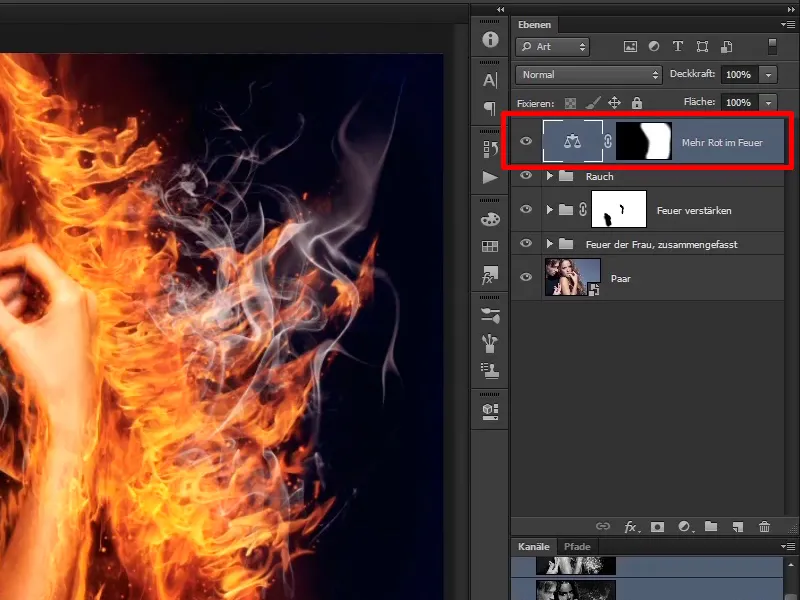 Photoshop-Composing - Api dan Es - Bagian 08: Di mana ada api, di situ ada asap.