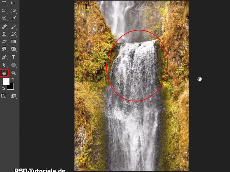 Photoshop Composing - The Oracle of the Sea - Part 08: Cropping and placing a waterfall