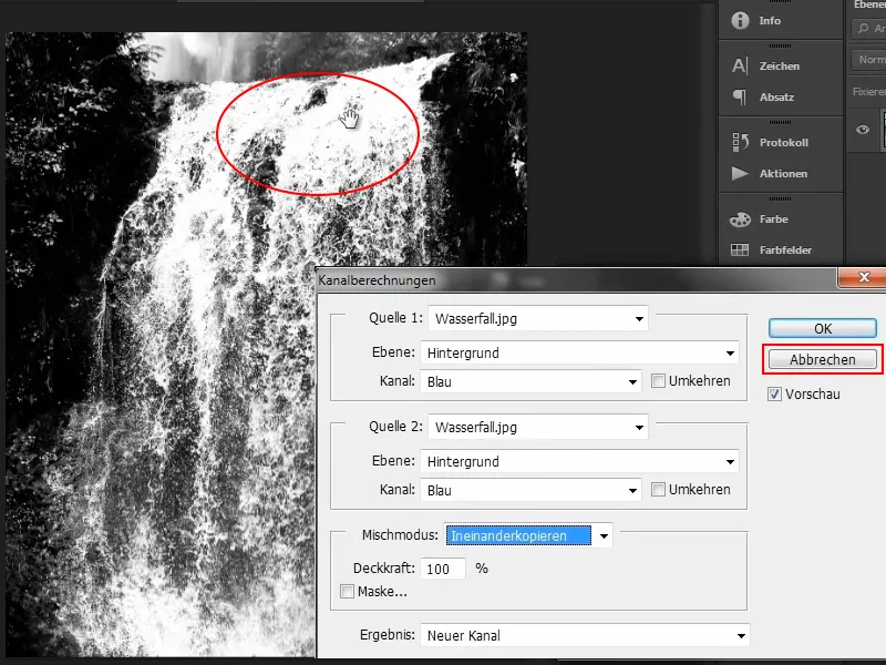 Photoshop Composing - The Oracle of the Sea - Part 08: Cropping and placing a waterfall