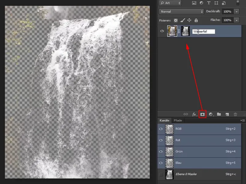 Photoshop Composing - The Oracle of the Sea - Part 08: Cropping and placing a waterfall