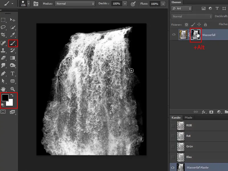 Photoshop Composing - The Oracle of the Sea - Part 08: Cropping and placing a waterfall