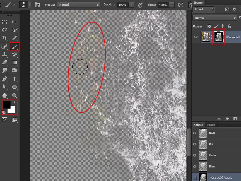 Photoshop Composing - The Oracle of the Sea - Part 08: Cropping and placing a waterfall