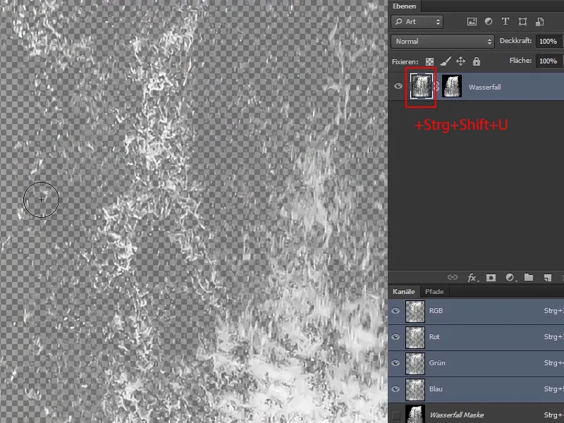 Photoshop Composing - The Oracle of the Sea - Part 08: Cropping and placing a waterfall