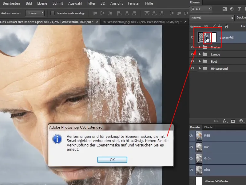 Photoshop Composing - The Oracle of the Sea - Part 08: Cropping and placing a waterfall