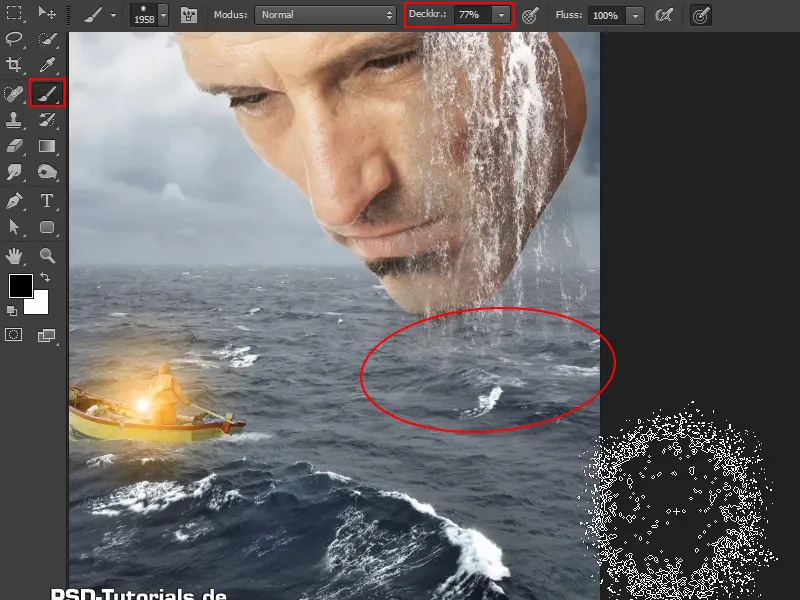 Photoshop Composing - The Oracle of the Sea - Part 08: Cropping and placing a waterfall