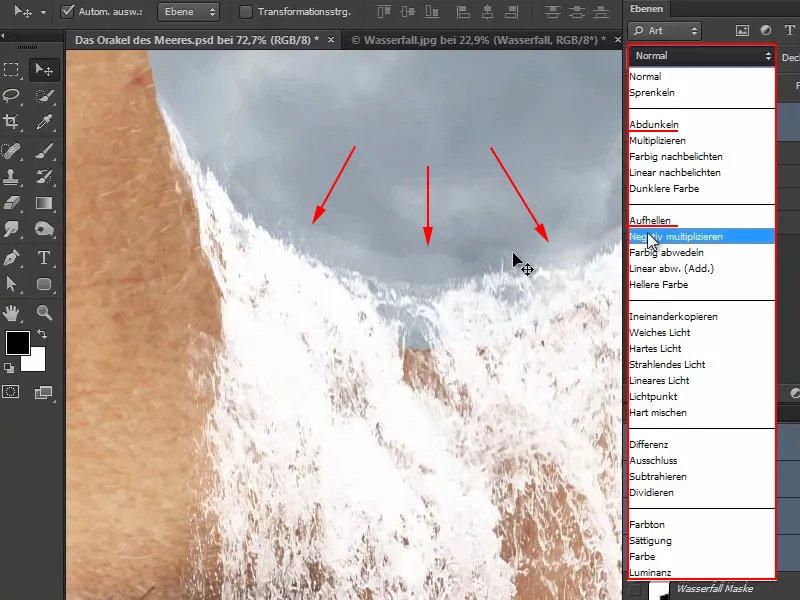 Photoshop Composing - The Oracle of the Sea - Part 08: Cropping and placing a waterfall