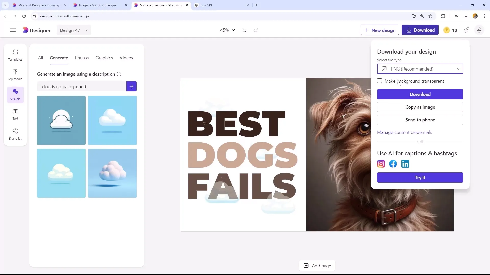 Création efficace de miniatures YouTube avec Microsoft Designer