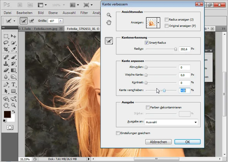 Nouvelles fonctionnalités dans Photoshop CS5 : amélioration des bords et masques intelligents.