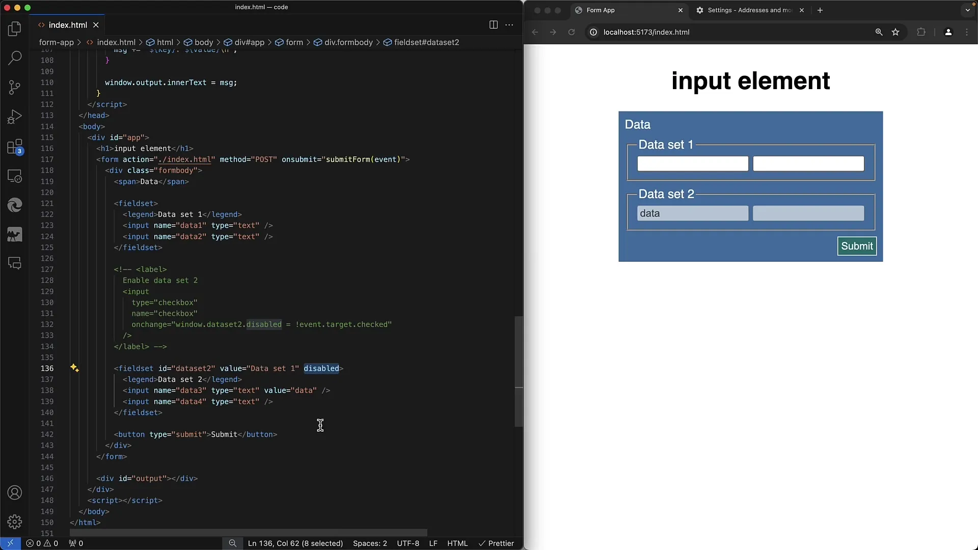 Création de formulaires Web : structuration avec des fieldsets